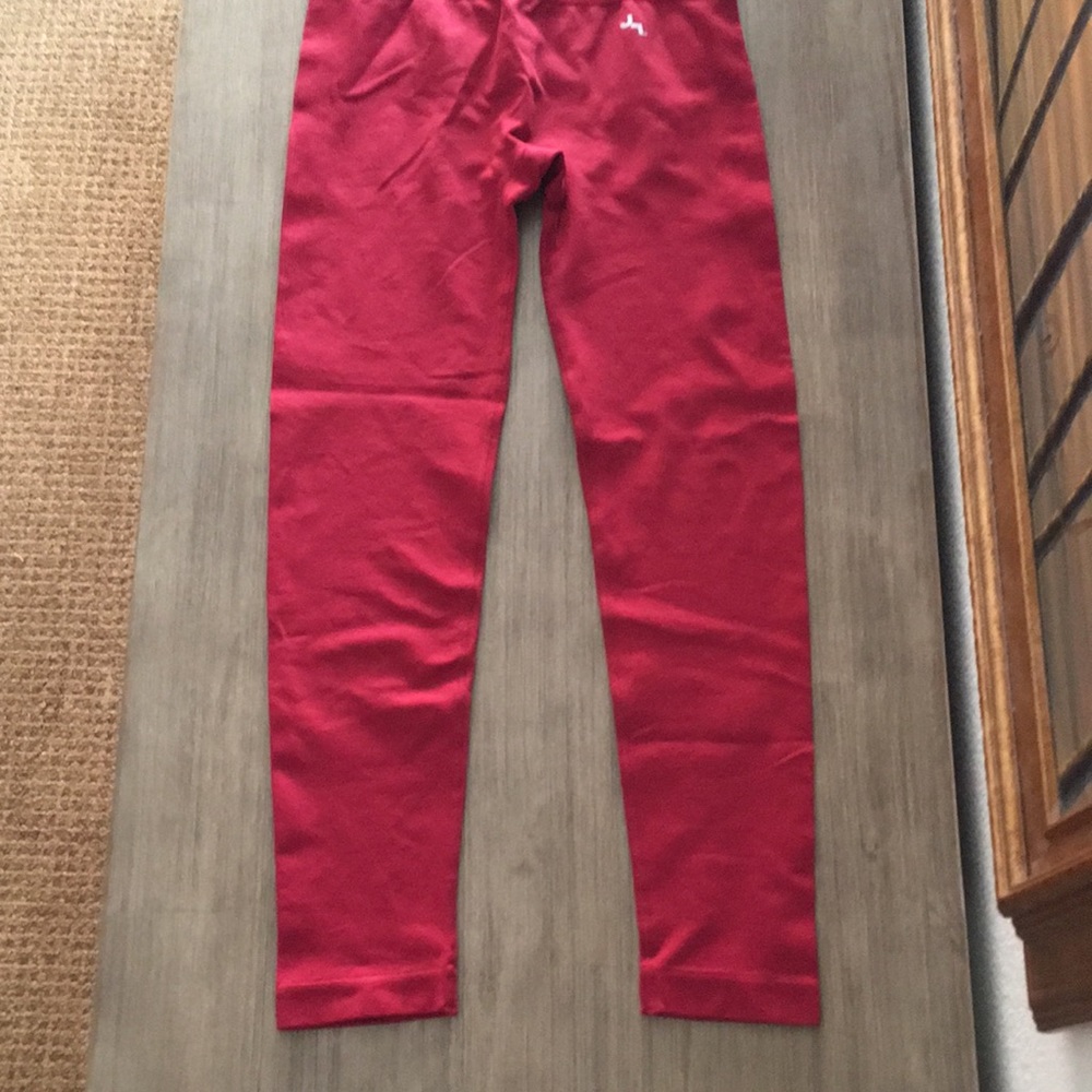 NEW Red JoyLab Seamless Cable Knit High Waisted Deep Red Leggings 7/8 Length - Picture 3 of 8